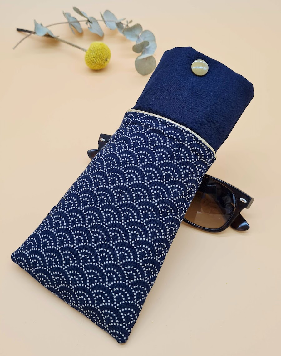 Navy Blue Japanese Eyeglass Case