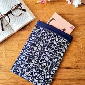 Seigaiha Japanese Book Pouch
