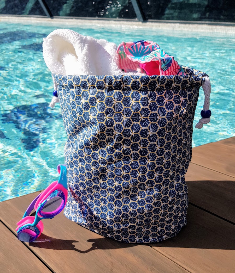 sac de piscine bleu