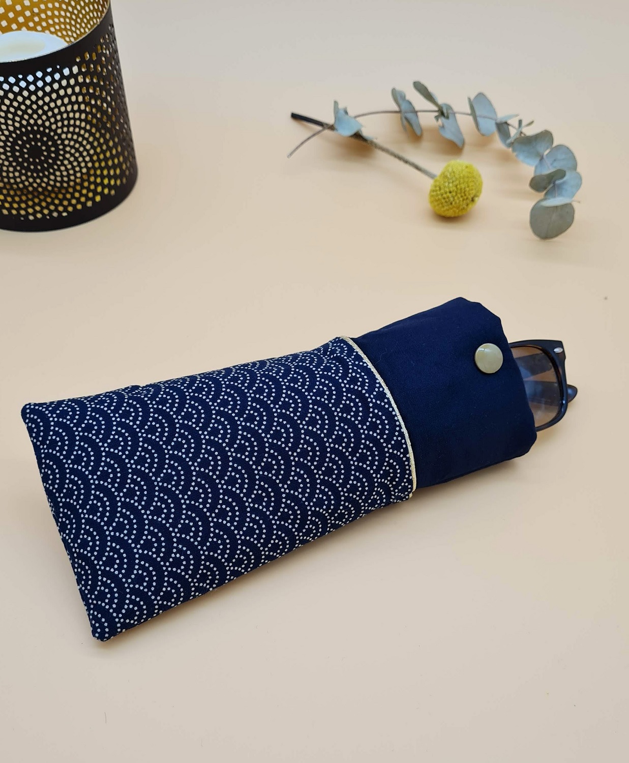 Navy Blue Japanese Eyeglass Case - Image 2