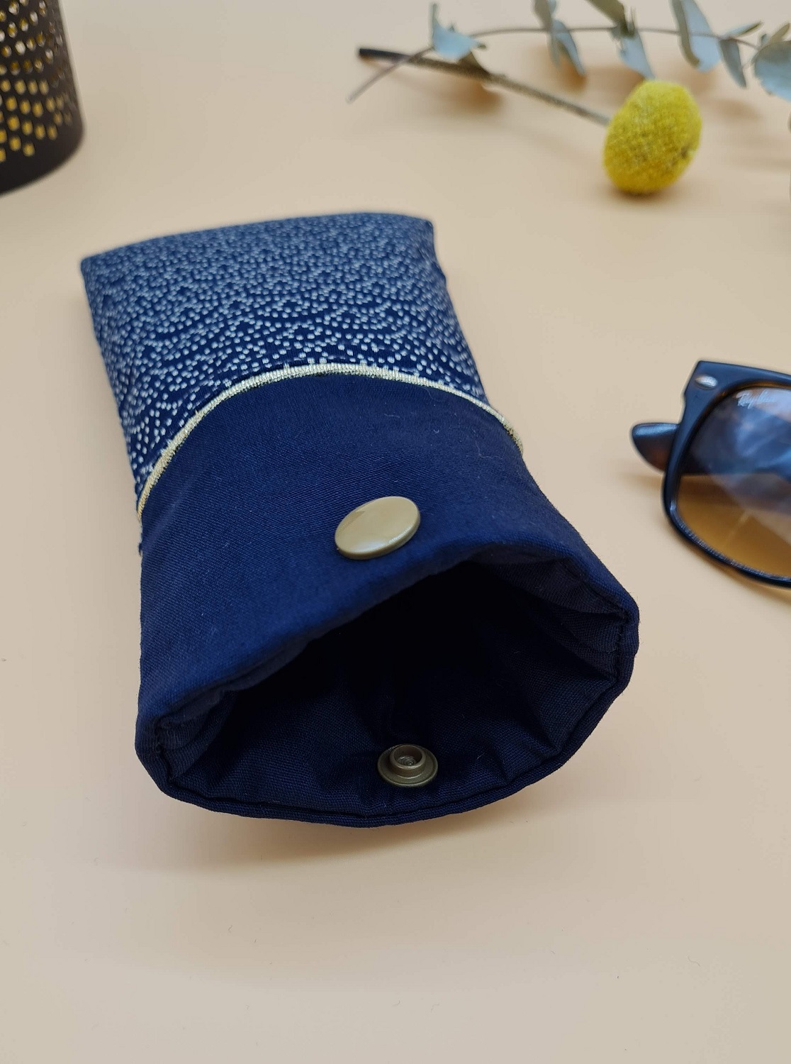 Navy Blue Japanese Eyeglass Case - Image 4