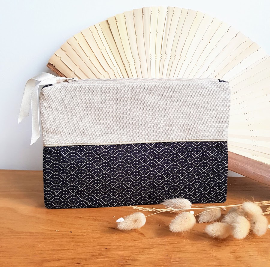 Japanese pouch seigaiha