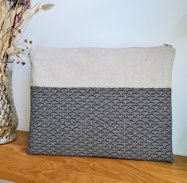 Japanese seigaiha fabric computer cover - Image 4
