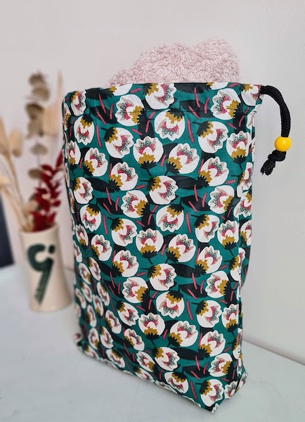 Sac piscine vert fleuri