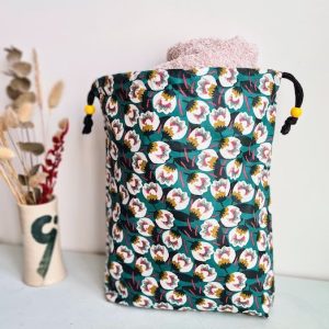Green flower swimming bag