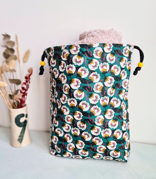 Sac piscine vert fleuri