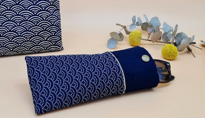 Etui à lunette souple en tissu japonais