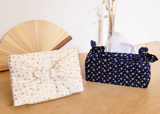 Furoshiki golden stars nöel