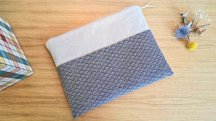 Housse pour ordinateur portable en tissu japonais seigahia