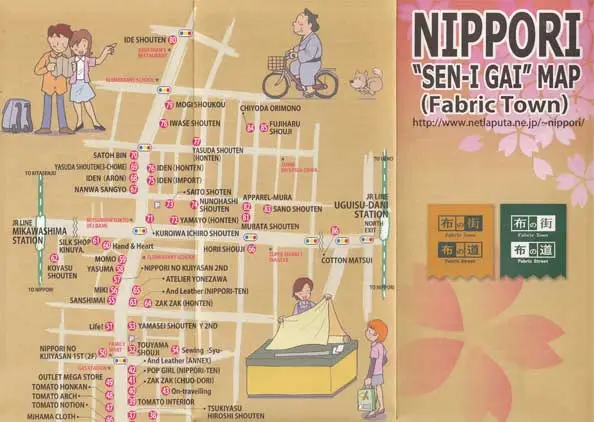 Nippori fabric town, magasins de tissus à tokyo