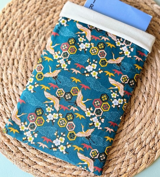Pochette à livre grue verte
